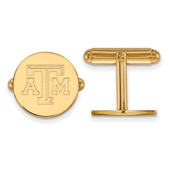14k Yellow Gold Texas A&M University Cuff Links - Picture 1 of 3